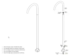 Waterevolution Flow volně stojící umyvadlová baterie matná bílá T1677BR