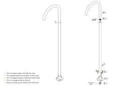 Waterevolution Flow výtoková trubice pro vanu stojící matná bílá T1673BR