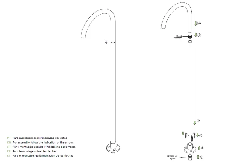 Waterevolution Flow vanová výpusť stojací chrom T167301