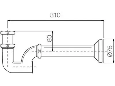 PB Unix classic sink siphon and fountain metal stainless steel 1208676932