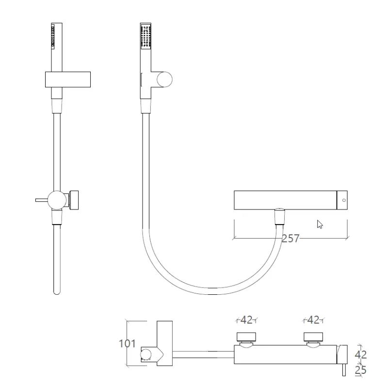 Waterevolution Flow sprchová baterie se sprchovou soupravou chrom T14001