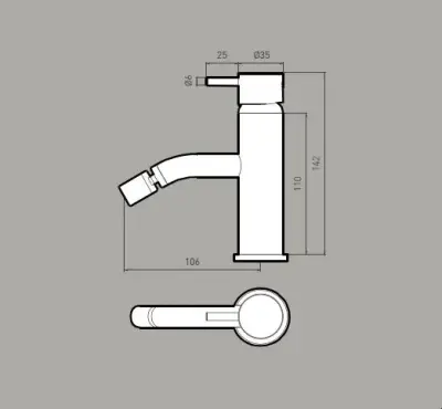 Waterevolution Flow Bidet mixer with automatic stop & go valve White T120BR
