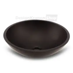 Solid-S Pure Round countertop sink, matte black, W41 x H14 cm, without overflow, with solid surface plug 1208775662
