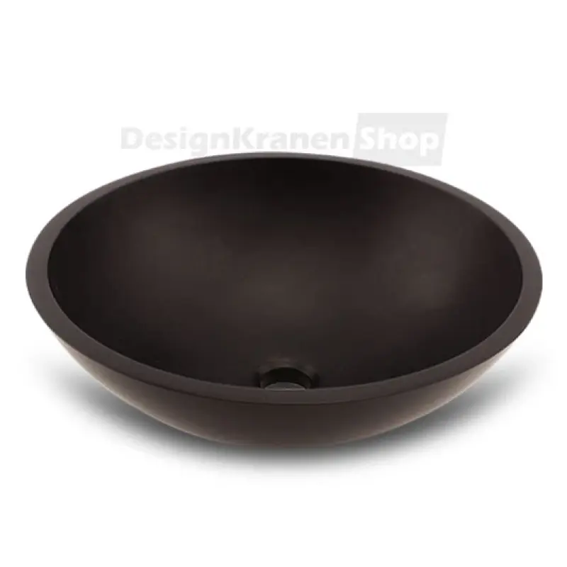 Solid-S Pure Round countertop sink, matte black, W41 x H14 cm, without overflow, with solid surface plug 1208775662