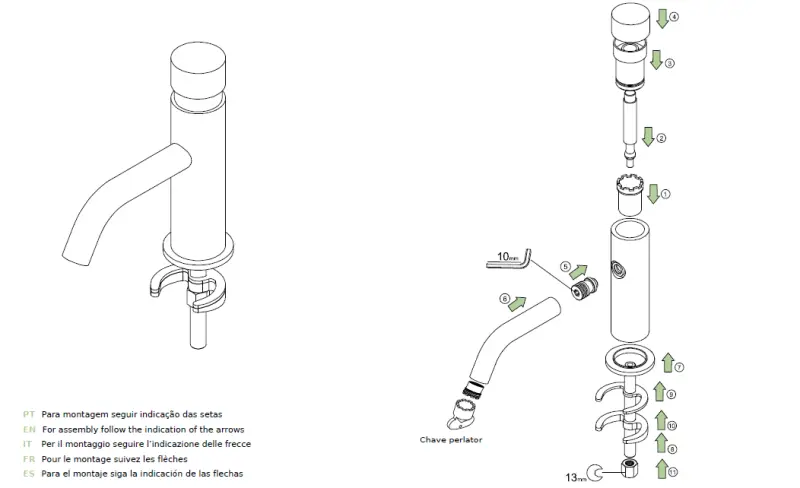 Waterevolution Flow Samozavírací Umývadlová Baterie, matná bílá, T110TPBR