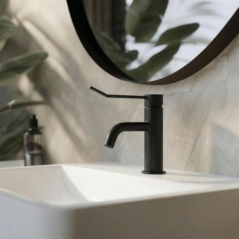 Waterevolution Flow umyvadlová baterie včetně click clack zátky matná černá T111PR