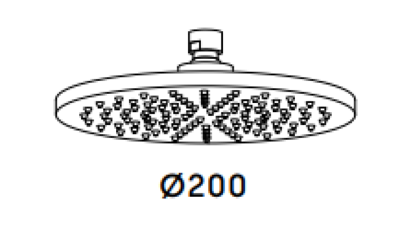 Waterevolution Flow hlavová sprcha 200 mm matná černá T1643PR