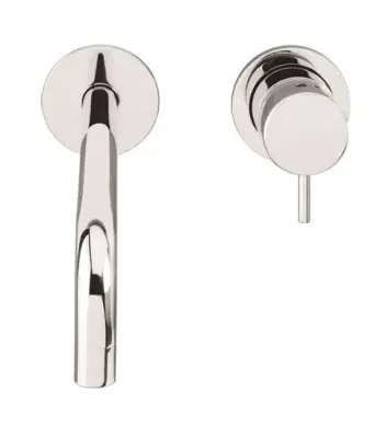 Waterevolution Flow built-in washbasin faucet, matte white with 21 cm spout T116BBR-21