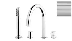 Waterevolution Flow 4-otvorová vanová baterie pro montáž na okraj vany, zcela z nerezové oceli T138IE
