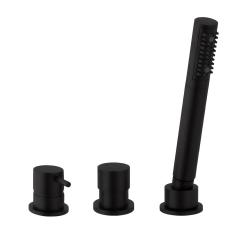 Waterevolution Flow 3-otvorová vodovodní baterie pro montáž na hranu vany Matná černá T138SBPR