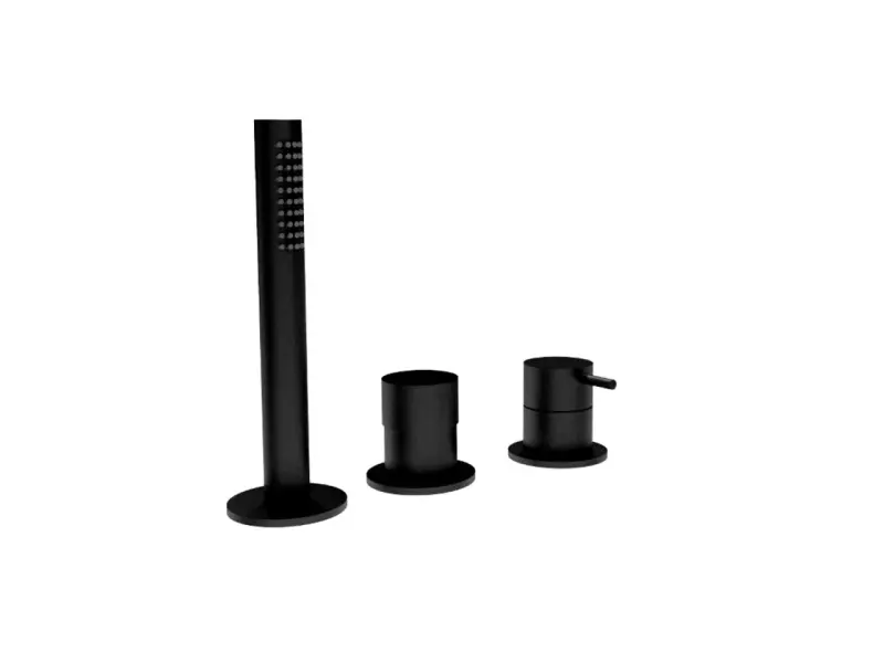 Waterevolution Flow 3-otvorová vodovodní baterie pro montáž na hranu vany Matná černá T138SBPR