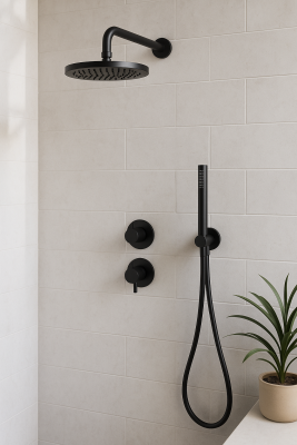 Waterevolution Flow concealed thermostatic shower set with headshower and handshower 1208846402