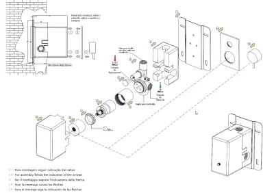 Waterevolution Flow concealed thermostatic shower set with headshower and handshower 1208846402