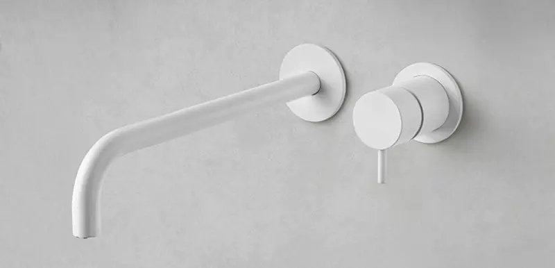 Waterevolution Flow vestavná umyvadlová baterie matně bílá s výtokem 15 cm T116BBR-15