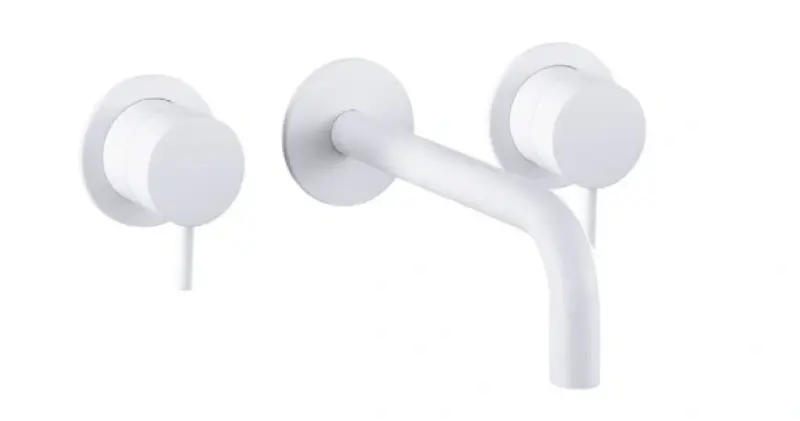 Waterevolution Flow 3otvorová vestavná umyvadlová baterie matná bílá s výtokem 21 cm T1163FBR-21