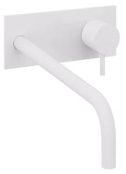 Waterevolution Flow vestavěná umyvadlová baterie s krycí deskou matná bílá s výtokem 21 cm T1161BBR-21