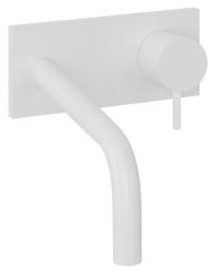 Waterevolution Flow vestavěná umyvadlová baterie s krycí deskou matná bílá s výtokem 15 cm T1161BBR-15