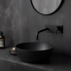Waterevolution Flow vestavěná umyvadlová baterie s krycí deskou matná černá s výtokem 21 cm T1161BPR-21