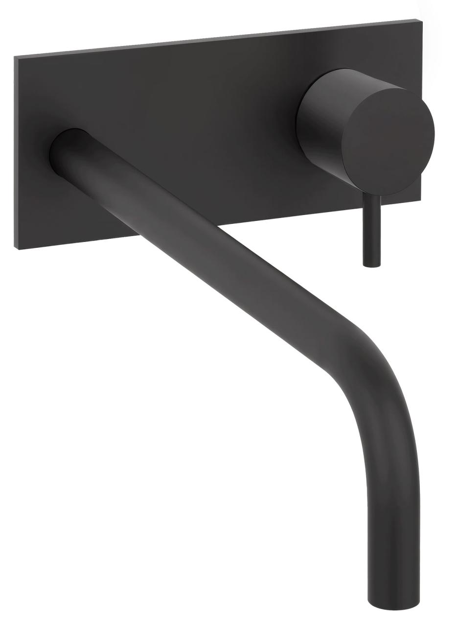 Waterevolution Flow vestavěná umyvadlová baterie s krycí deskou matná černá s výtokem 21 cm T1161BPR-21