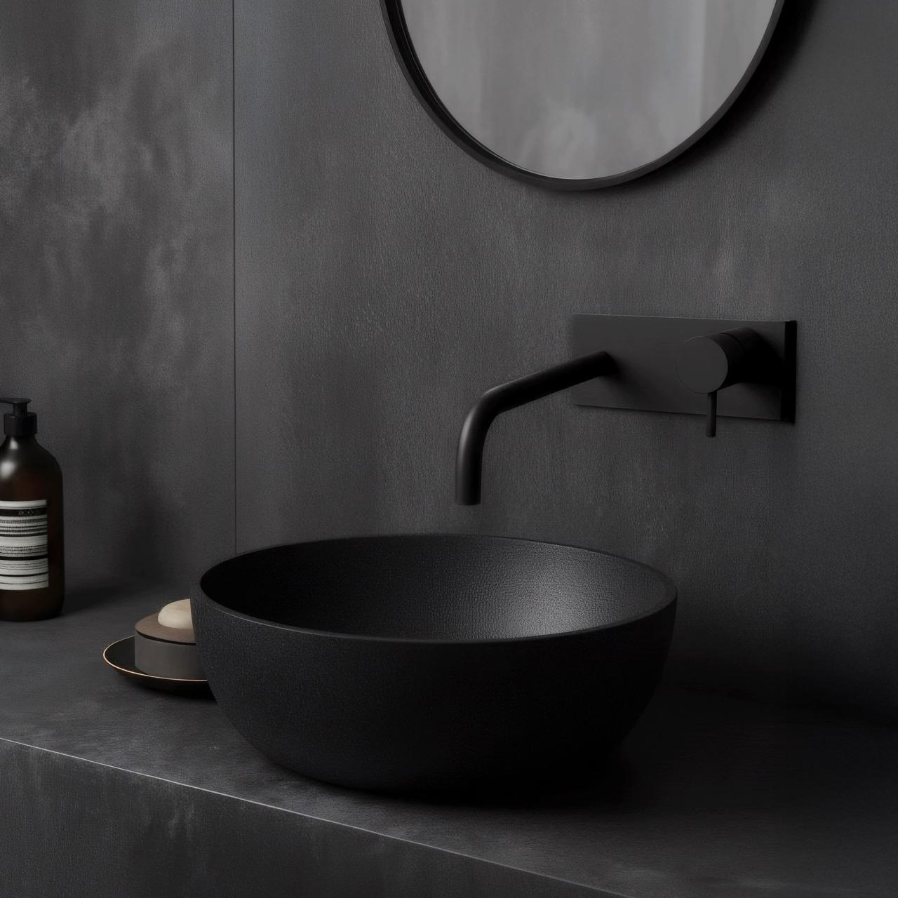 Waterevolution Flow vestavěná umyvadlová baterie s krycí deskou matná černá s výtokem 21 cm T1161BPR-21