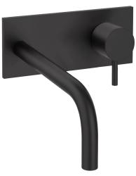Waterevolution Flow vestavěná umyvadlová baterie s krycí deskou matná černá s výtokem 15 cm T1161BPR-15