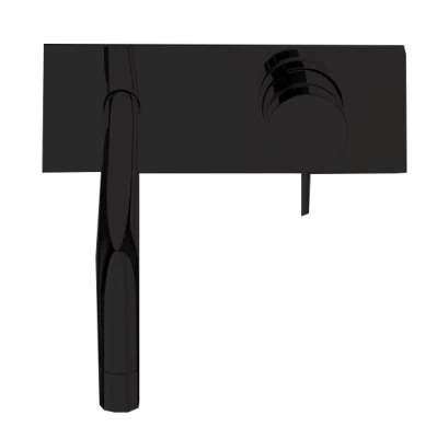 Vodní revoluce Flow vestavná umyvadlová baterie s krycí deskou matná černá s výtokem 15 cm T1161BPR-15