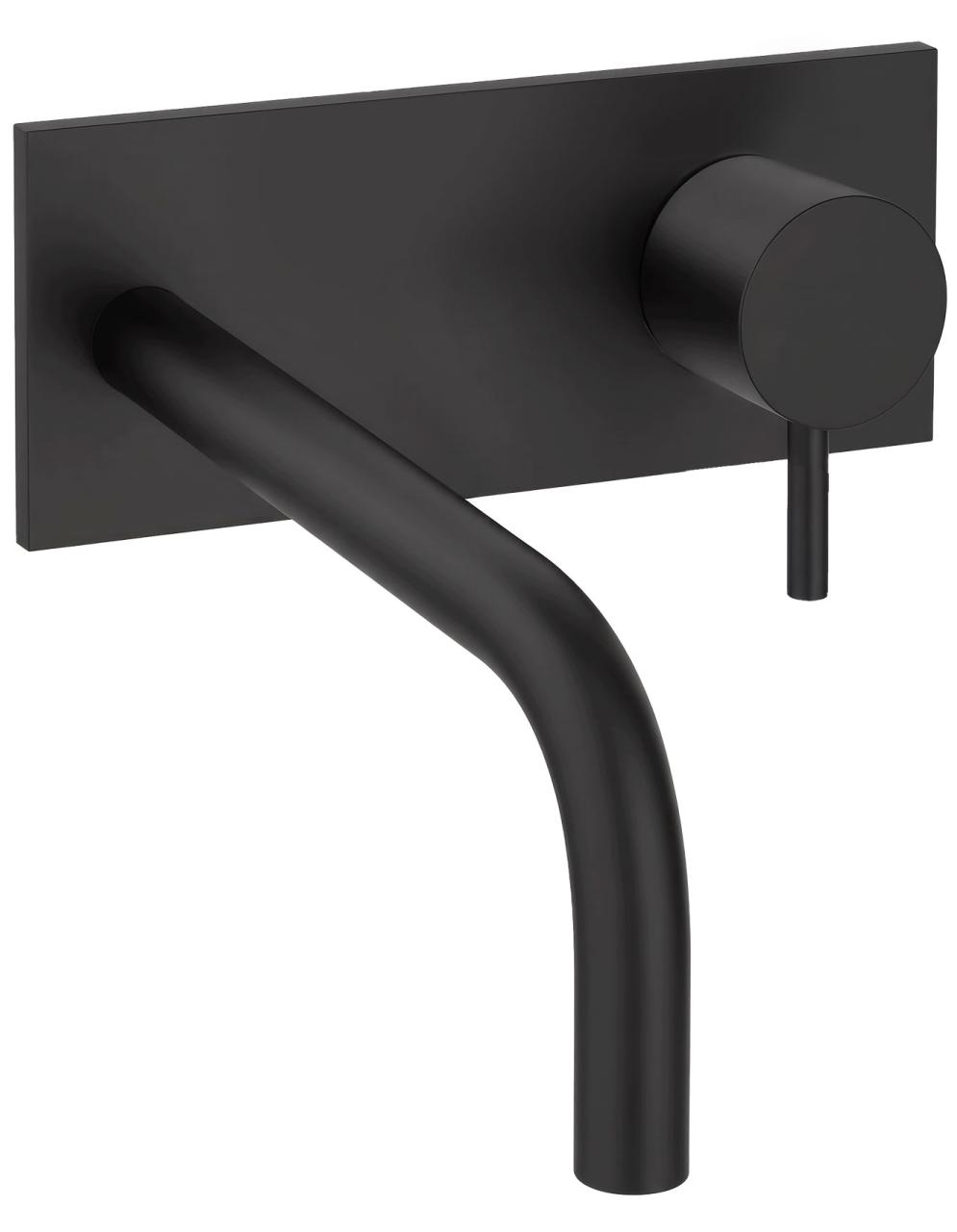 Waterevolution Flow vestavěná umyvadlová baterie s krycí deskou matná černá s výtokem 15 cm T1161BPR-15