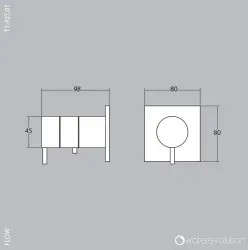 Waterevolution Flow vestavěný sprchový termostat kulatá rozeta chrom T142TB01
