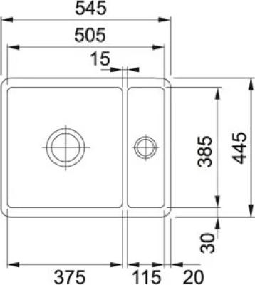 Franke dřez Fraceram Kubus KBK160 Onyx spodní montáž 1260335887