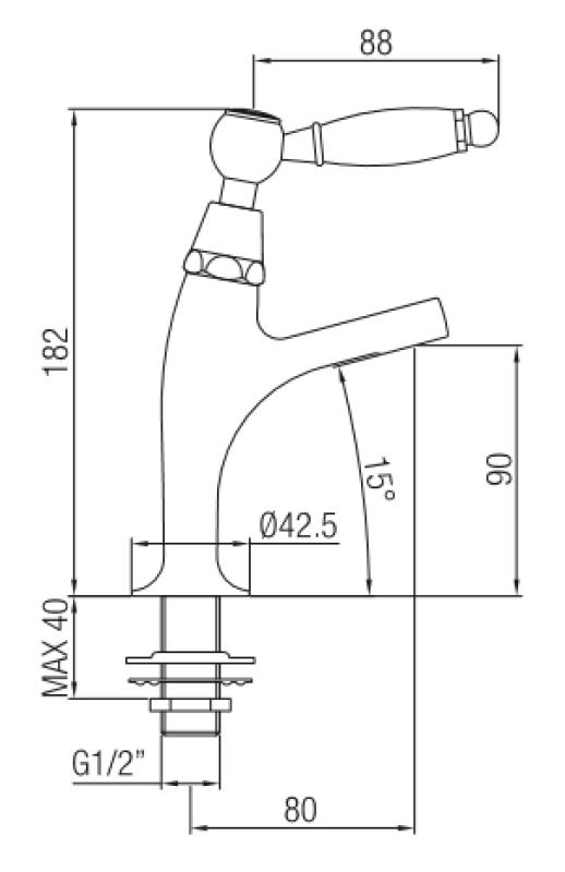 PB klasický fontánový kohoutek s bílou rukojetí studená voda malý model chrom 1208854162