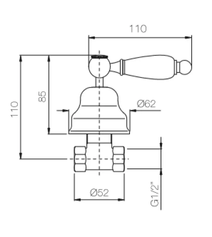 PB klasický vodovodní kohoutek vestavěný uzavírací ventil s bílou rukojetí RVS 1208854672