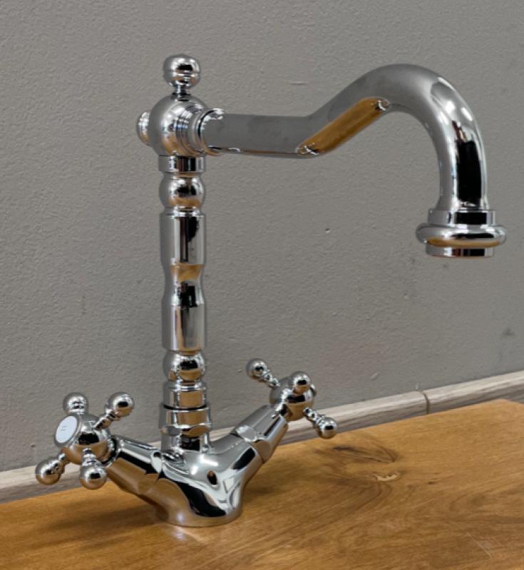 PB klasická umyvadlová baterie hvězdicové rukojeti výtok 18,5 cm Chrom 1208854932