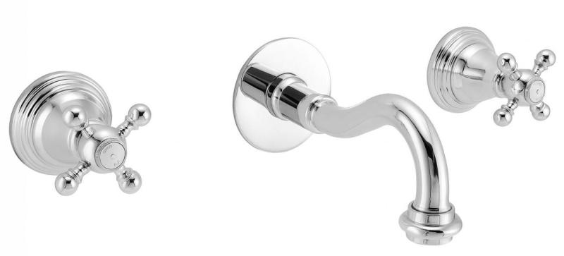 PB klasická vestavná nástěnná baterie s hvězdicovými knoflíky, 20 cm výtok, Chrom 1208855072