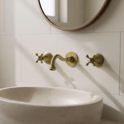 PB klasická vestavná nástěnná baterie s hvězdicovými knoflíky, výtok 20 cm, bronz 1208855082