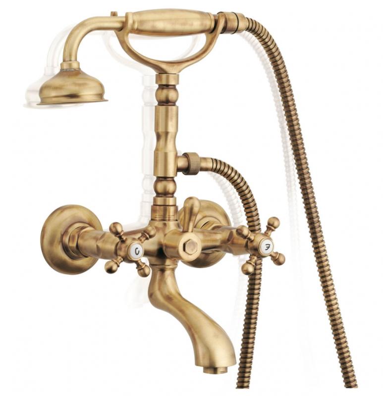 PB klasická baterie, povrchová montáž, s chromovými kohoutky, včetně ruční sprchy 1208855152