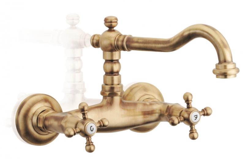 PB klasická nástěnná baterie s hvězdicovými rukojeťmi včetně ruční sprchy nerez 1208855262