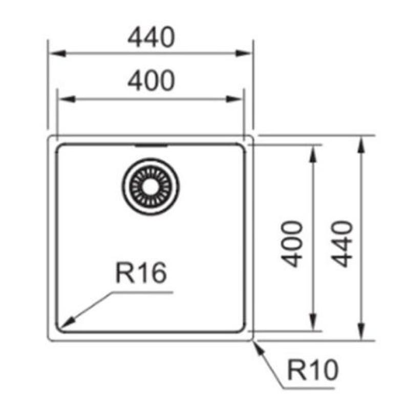 Franke Maris MRX 110.40 nerezový dřez pro spodní montáž 40x40 1220527791