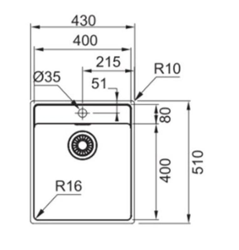 Franke Maris MRX 210.40 TL nerezový dřez s odkapávací plochou a otvorem pro baterii 43x51cm plochá montáž 1270527793