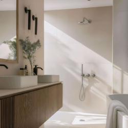 Waterevolution Flow vestavěná sprchová sada s termostatem, dešťovou sprchou a ruční sprchou, masivní nerezová ocel 1208889792