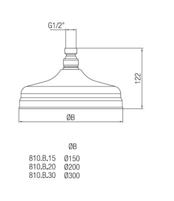 PB classic head shower 15cm bronze 1208898892