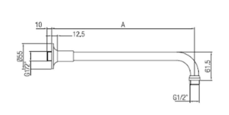 PB klasické sprchové rameno chrom 40 cm 1208898912