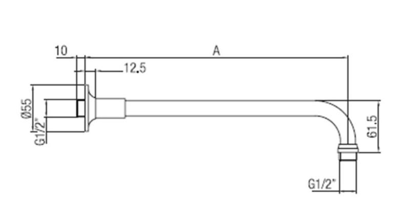PB klasické sprchové rameno bronz 40 cm 1208898922