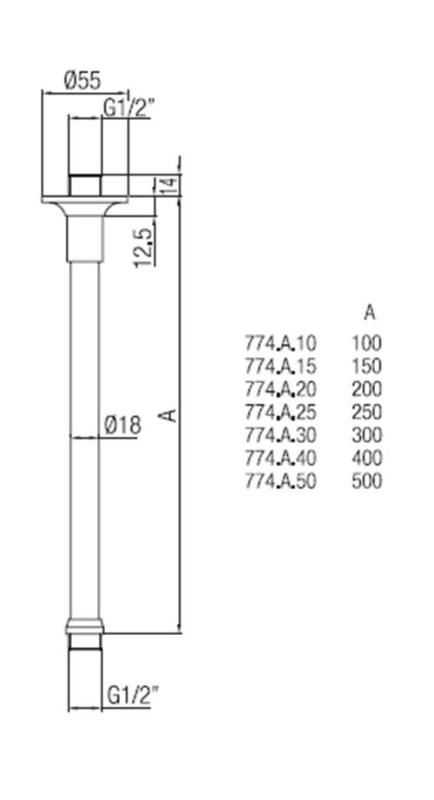 PB klasické sprchové rameno na strop Nerezová ocel 30 cm 1208898962