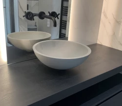 Solid-S Pure Round countertop sink, matte light gray, W41xH14cm, without overflow, 1208919566