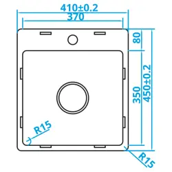 Caressi Basic Line RVS dřez 41x45 rovný vestavba, spodní montáž, horní montáž s dírou pro baterii CABL37KR15 1208920570