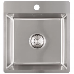 Caressi Basic Line RVS dřez 41x45 rovný vestavba, spodní montáž, horní montáž s dírou pro baterii CABL37KR15 1208920570