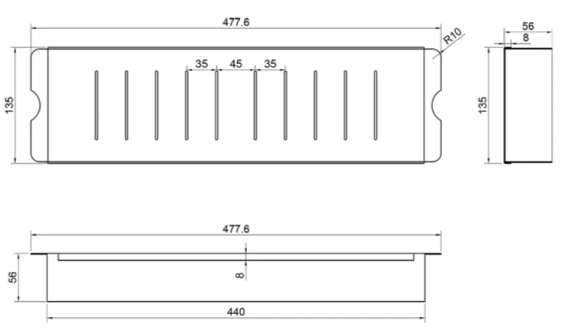 Caressi CACSD46 černá 44cm vestavěná nádoba na zbytky nerez 1208920600