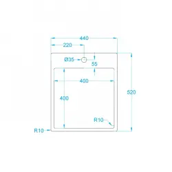 Caressi dřez CAPP40KR10 B44xL52xH18.5cm bezešvá zátka 1208920666