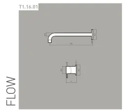 Waterevolution Flow vestavná umyvadlová baterie nerez délka 21 cm T116BIEV2