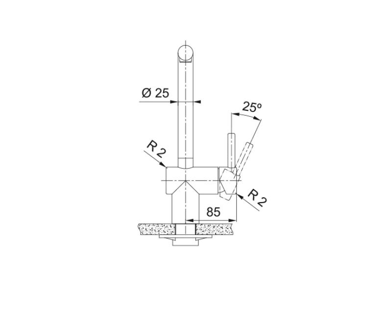 Franke Atlas Neo kuchyňská baterie s otočným výtokem, kartáčovaná matná černá 115.0550.424
